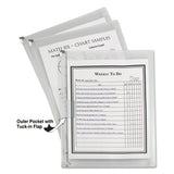 C-Line® Zip 'n Go Reusable Envelope With Outer Pocket, 1" Capacity, 2 Sections, 10 X 13, Clear, 3-pack freeshipping - TVN Wholesale