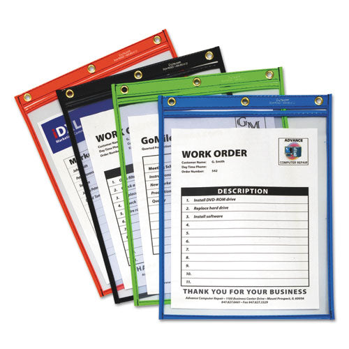 C-Line® Heavy-duty Super Heavyweight Plus Stitched Shop Ticket Holders, Clear-black, 9 X 12, 15-box freeshipping - TVN Wholesale