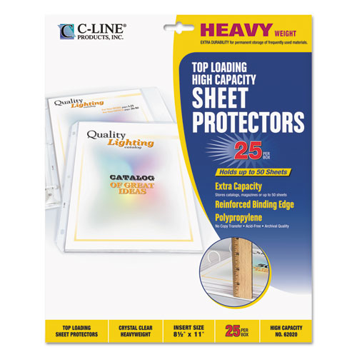 C-Line® High Capacity Polypropylene Sheet Protectors, Clear, 50", 11 X 8 1-2, 25-bx freeshipping - TVN Wholesale