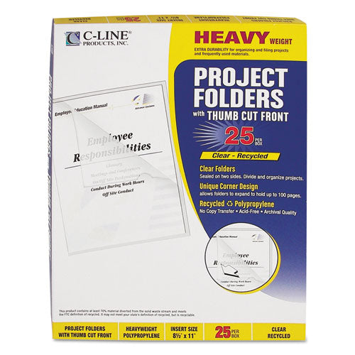 C-Line® Poly Project Folders, Letter Size, Clear, 25-box freeshipping - TVN Wholesale