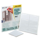 C-Line® Self-adhesive Ring Binder Label Holders, Top Load, 2 1-4 X 3 5-8, Clear, 12-pack freeshipping - TVN Wholesale