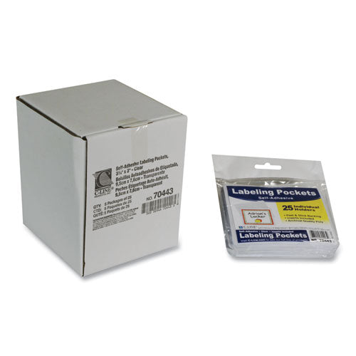 C-Line® Self-adhesive Labeling Pockets, Top Load, 3 3-4 X 3, Clear, 25-pack freeshipping - TVN Wholesale