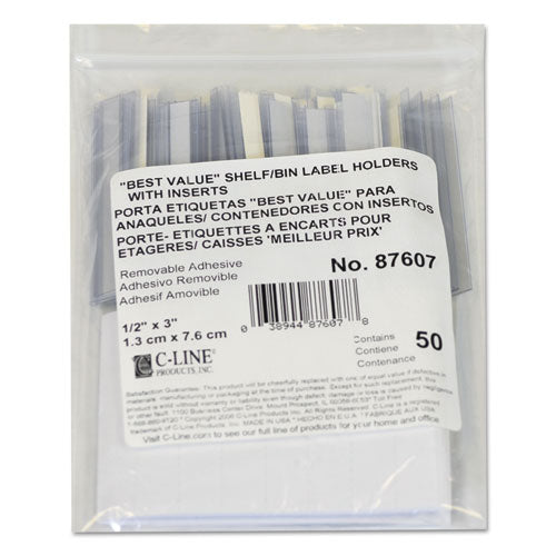 C-Line® Self-adhesive Label Holders, Top Load, 1-2 X 3, Clear, 50-pack freeshipping - TVN Wholesale