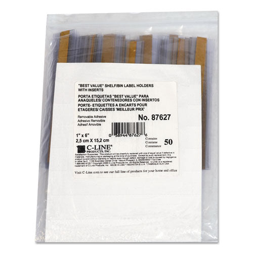 C-Line® Self-adhesive Label Holders, Top Load, 1 X 6, Clear, 50-pack freeshipping - TVN Wholesale