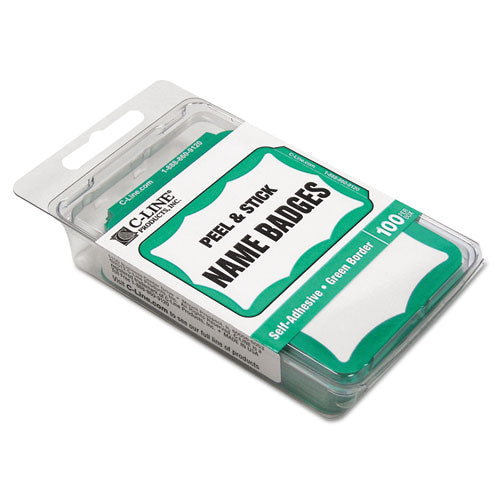C-Line® Self-adhesive Name Badges, 3.5 X 2.25, Green, 100-box freeshipping - TVN Wholesale