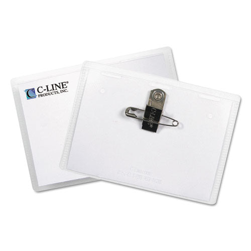 C-Line® Name Badge Kits, Top Load, 3 1-2 X 2 1-4, Clear, Combo Clip-pin, 50-box freeshipping - TVN Wholesale
