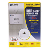 C-Line® Name Badge Kits, Top Load, 3 1-2 X 2 1-4, Clear, Combo Clip-pin, 50-box freeshipping - TVN Wholesale