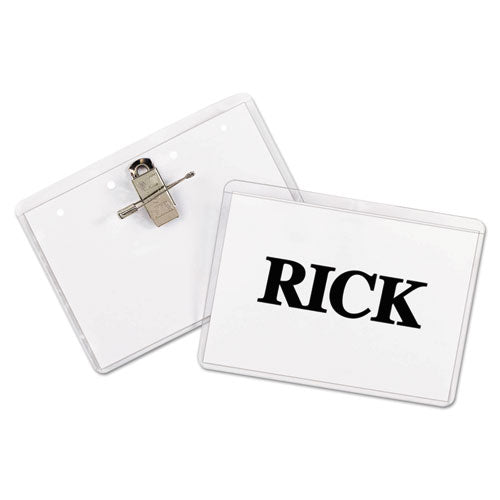 C-Line® Name Badge Kits, Top Load, 4 X 3, Clear, Combo Clip-pin, 50-box freeshipping - TVN Wholesale