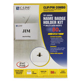 C-Line® Name Badge Kits, Top Load, 4 X 3, Clear, Combo Clip-pin, 50-box freeshipping - TVN Wholesale