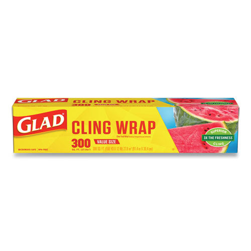 Glad® Clingwrap Plastic Wrap, 200 Square Foot Roll, Clear, 12 Rolls-carton freeshipping - TVN Wholesale