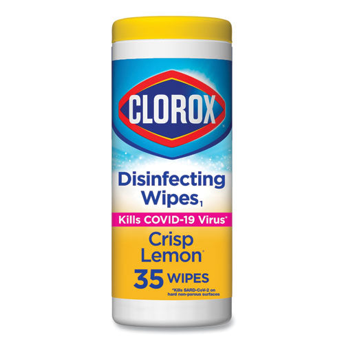 Clorox® Disinfecting Wipes, 7 X 8, Crisp Lemon, 35-canister freeshipping - TVN Wholesale