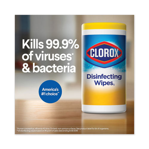 Clorox® Disinfecting Wipes, 7 X 7 3-4, Crisp Lemon, 75-canister freeshipping - TVN Wholesale