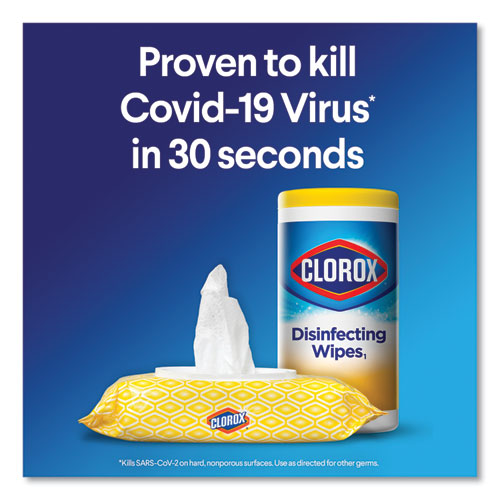 Clorox® Disinfecting Wipes, 7 X 7 3-4, Crisp Lemon, 75-canister, 6 Canisters-carton freeshipping - TVN Wholesale