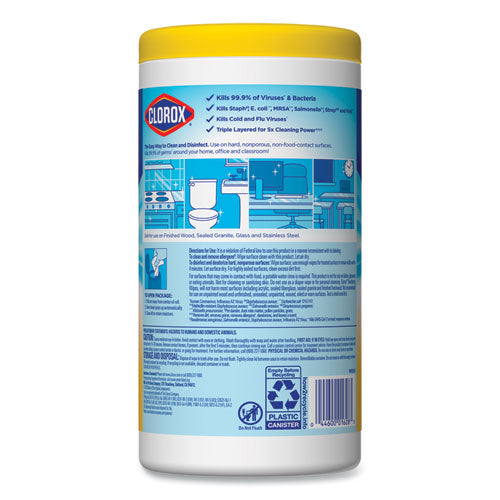 Clorox® Disinfecting Wipes, 7 X 7 3-4, Crisp Lemon, 75-canister, 6 Canisters-carton freeshipping - TVN Wholesale