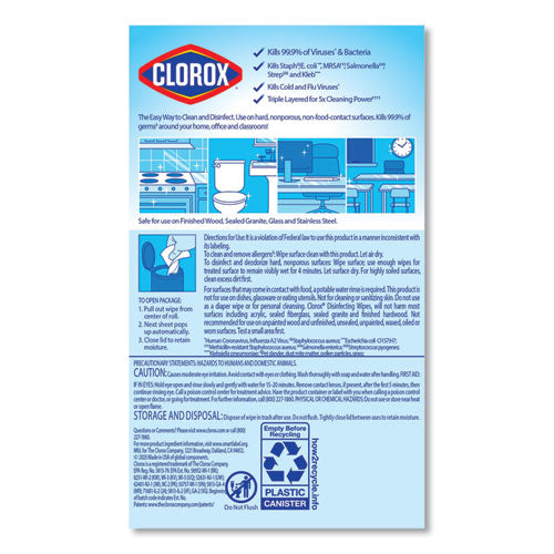 Clorox® Disinfecting Wipes, Fresh Scent, 7 X 8, White, 75-canister, 6 Canisters-carton freeshipping - TVN Wholesale