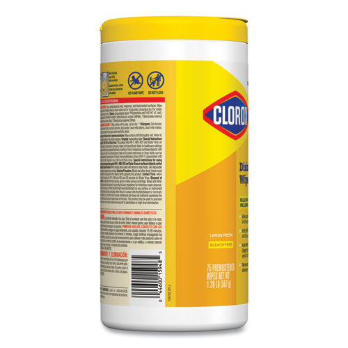 Clorox® Disinfecting Wipes, 7 X 8, Lemon Fresh, 75-canister, 6-carton freeshipping - TVN Wholesale