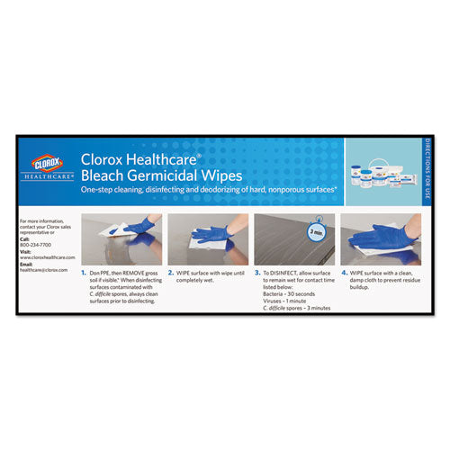 Clorox® Healthcare® Bleach Germicidal Wipes, 12 X 12, Unscented, 110-canister, 2-carton freeshipping - TVN Wholesale