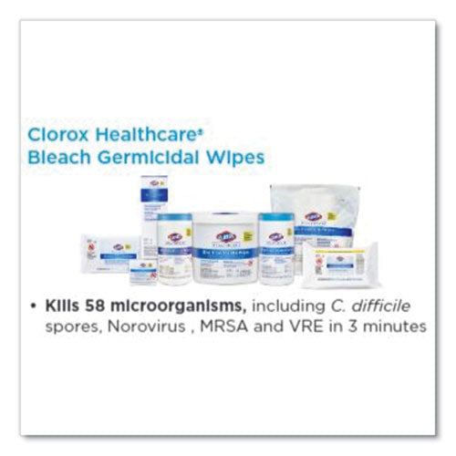 Clorox® Healthcare® Bleach Germicidal Wipes, 6 X 5, Unscented, 150-canister, 6 Canisters-carton freeshipping - TVN Wholesale