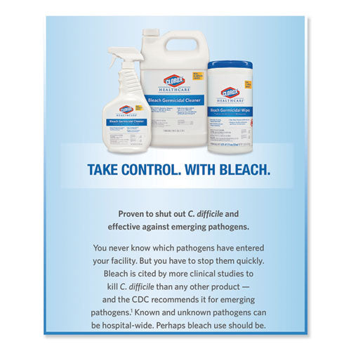 Clorox® Healthcare® Bleach Germicidal Wipes, 6 X 5, Unscented, 150-canister freeshipping - TVN Wholesale