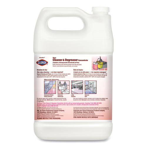 Clorox® Professional Floor Cleaner And Degreaser Concentrate, 1 Gal Bottle, 4-carton freeshipping - TVN Wholesale