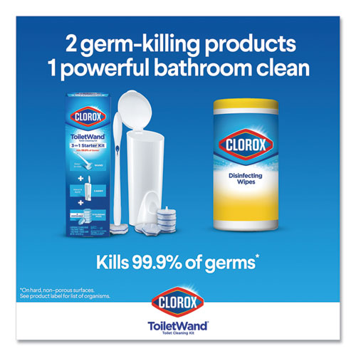 Clorox® Disinfecting Toiletwand Refill Heads, Blue-white, 10-pack, 6 Packs-carton freeshipping - TVN Wholesale
