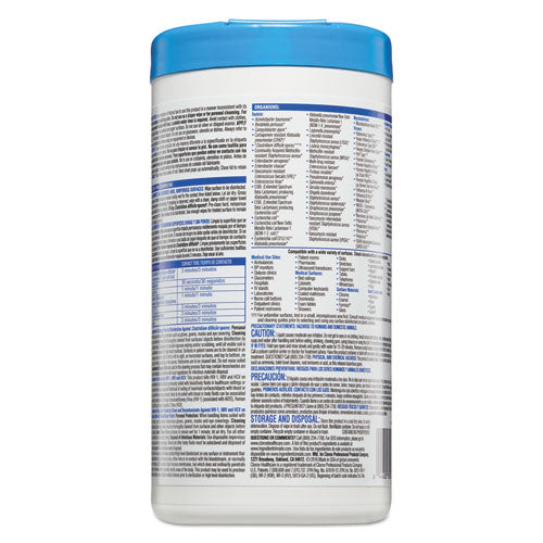 Clorox® Healthcare® Bleach Germicidal Wipes, 6.75 X 9, Unscented, 70-canister freeshipping - TVN Wholesale