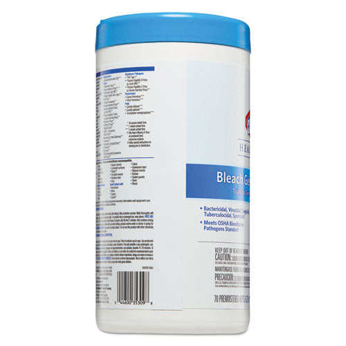 Clorox® Healthcare® Bleach Germicidal Wipes, 6.75 X 9, Unscented, 70-canister freeshipping - TVN Wholesale