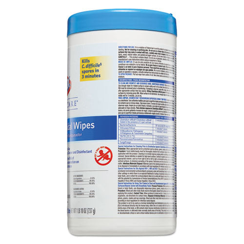 Clorox® Healthcare® Bleach Germicidal Wipes, 6.75 X 9, Unscented, 70-canister freeshipping - TVN Wholesale