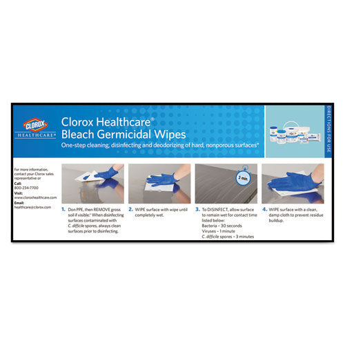 Clorox® Healthcare® Bleach Germicidal Wipes, 6.75 X 9, Unscented, 70-canister freeshipping - TVN Wholesale