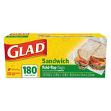 Glad® Fold-top Sandwich Bags, 6.5" X 5.5", Clear, 180-box, 12 Boxes-carton freeshipping - TVN Wholesale