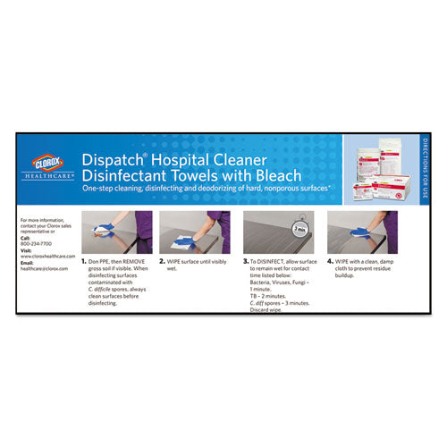 Clorox® Healthcare® Dispatch Cleaner Disinfectant Towels, 6 3-4 X 8, 150-can, 8 Canisters-carton freeshipping - TVN Wholesale