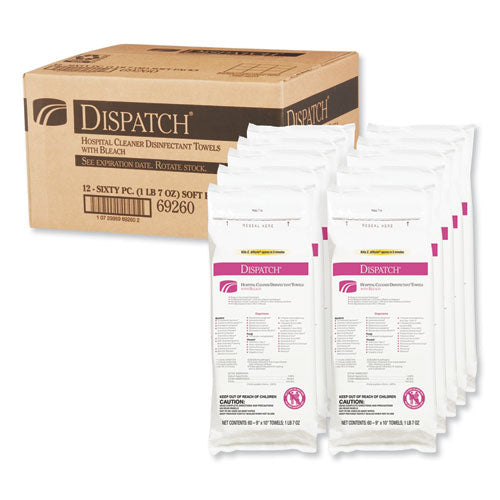 Clorox® Healthcare® Dispatch Cleaner Disinfectant Towels With Bleach, 9 X 10, 60-pack, 12 Pks-carton freeshipping - TVN Wholesale