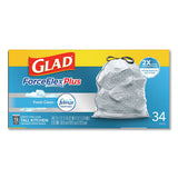 Glad® Forceflexplus Odorshield Tall Kitchen Drawstring Trash Bags, 13 Gal, 0.9 Mil, 24" X 28", White, 204-carton freeshipping - TVN Wholesale