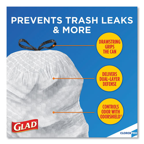 Glad® Forceflex Tall Kitchen Drawstring Trash Bags, 13 Gal, 0.72 Mil, 23.75" X 24.88", Gray, 100-box freeshipping - TVN Wholesale