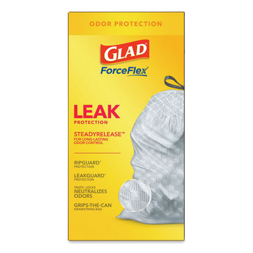 Glad® Odorshield Tall Kitchen Drawstring Bags, 13 Gal, 0.78 Mil, 24" X 27.38", White, 240-carton freeshipping - TVN Wholesale