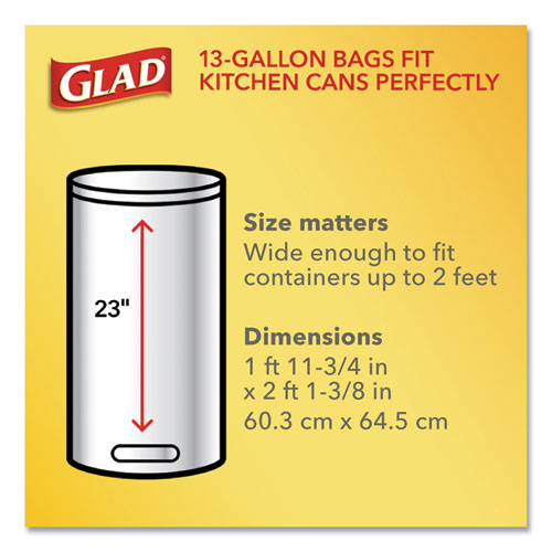 Glad® Odorshield Tall Kitchen Drawstring Bags, 13 Gal, 0.78 Mil, 24" X 27.38", White, 240-carton freeshipping - TVN Wholesale