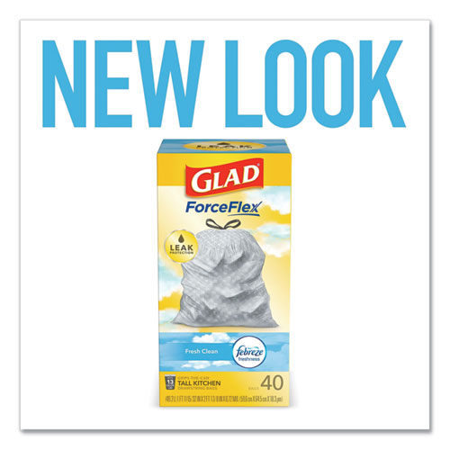 Glad® Odorshield Tall Kitchen Drawstring Bags, 13 Gal, 0.78 Mil, 24" X 27.38", White, 240-carton freeshipping - TVN Wholesale