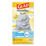 Glad® Odorshield Tall Kitchen Drawstring Bags, 13 Gal, 0.78 Mil, 24" X 27.38", White, 240-carton freeshipping - TVN Wholesale