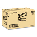 Glad® Tall Kitchen Drawstring Trash Bags, 13 Gal, 0.72 Mil, 24" X 27.38", Gray, 400-carton freeshipping - TVN Wholesale