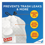 Glad® Tall Kitchen Drawstring Trash Bags, 13 Gal, 0.72 Mil, 24" X 27.38", Gray, 400-carton freeshipping - TVN Wholesale
