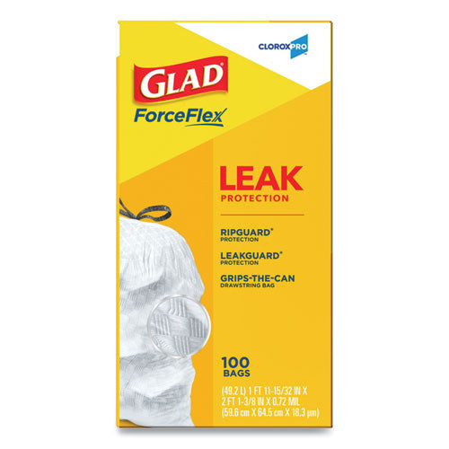 Glad® Tall Kitchen Drawstring Trash Bags, 13 Gal, 0.72 Mil, 24" X 27.38", Gray, 100-box freeshipping - TVN Wholesale