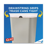 Glad® Tall Kitchen Drawstring Trash Bags, 13 Gal, 0.72 Mil, 24" X 27.38", Gray, 100-box freeshipping - TVN Wholesale