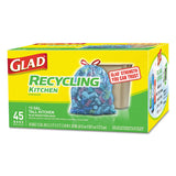 Glad® Tall Kitchen Blue Recycling Bags, 13 Gal, 0.9 Mil, 27.38" X 24", Translucent Blue, 45-box freeshipping - TVN Wholesale