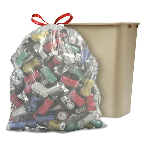 Glad® Recycling Tall Kitchen Drawstring Trash Bags, 13 Gal, 0.9 Mil, 24" X 27.38", Clear, 180-carton freeshipping - TVN Wholesale