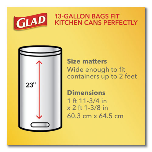 Glad® Odorshield Tall Kitchen Drawstring Bags, 13 Gal, 0.72 Mil, 24" X 27.38", White, 240-carton freeshipping - TVN Wholesale