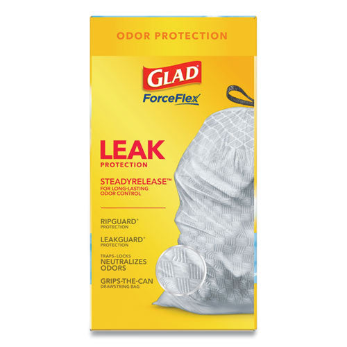 Glad® Odorshield Tall Kitchen Drawstring Bags, 13 Gal, 0.72 Mil, 24" X 27.38", White, 240-carton freeshipping - TVN Wholesale
