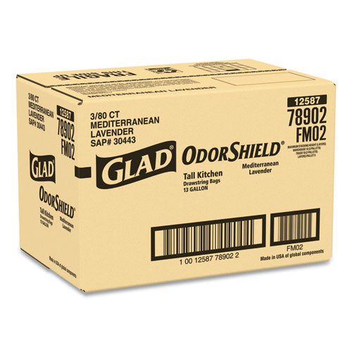 Glad® Odorshield Tall Kitchen Drawstring Bags, 13 Gal, 0.95 Mil, 24" X 27.38", White, 240-carton freeshipping - TVN Wholesale