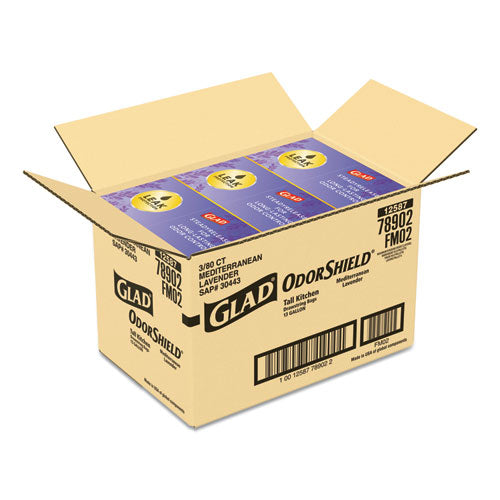 Glad® Odorshield Tall Kitchen Drawstring Bags, 13 Gal, 0.95 Mil, 24" X 27.38", White, 240-carton freeshipping - TVN Wholesale