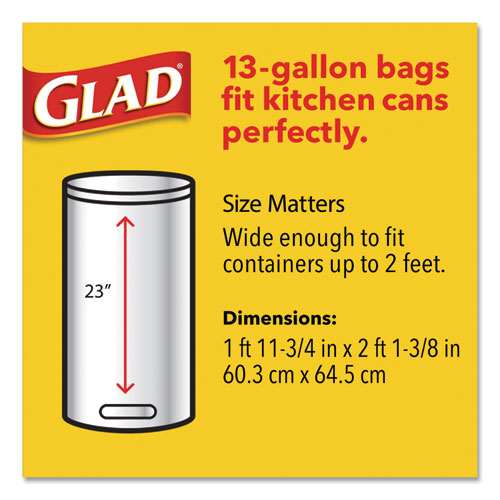 Glad® Odorshield Tall Kitchen Drawstring Bags, 13 Gal, 0.95 Mil, 24" X 27.38", White, 240-carton freeshipping - TVN Wholesale