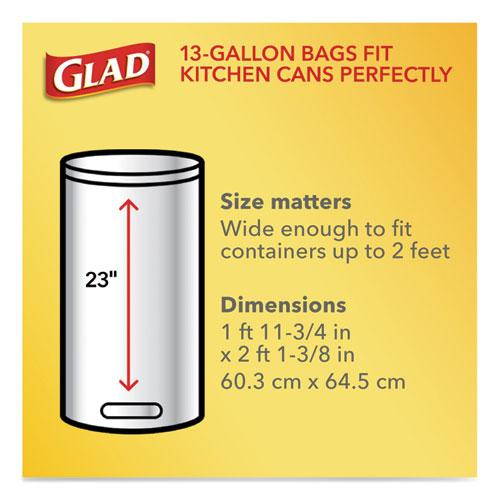 Glad® Tall Kitchen Drawstring Trash Bags, 13 Gal, 0.72 Mil, 23.75" X 24.88", White, 240-carton freeshipping - TVN Wholesale